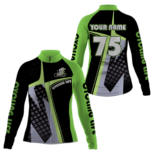 Green Custom Womens Cycling Jersey Cycling Life Female Biker Riding Road Cycle Mountain Bicycling| NMS846