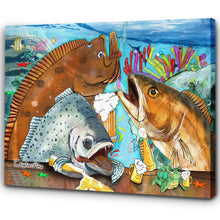 Load image into Gallery viewer, Texas Slam fishing art drink beer with ChipteeAmz's fish art canvas AT003