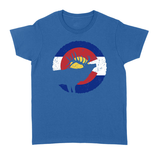 Colorado Elk Hunting Women's T-shirts, CO State Flag Hunter - NQSD232