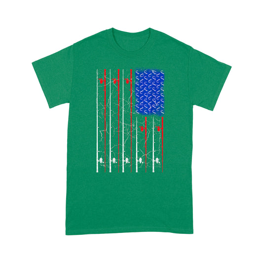 American US Flag Fishing Rod Shirt, Fisherman Gift D06 NQSD302- Standard T-shirt