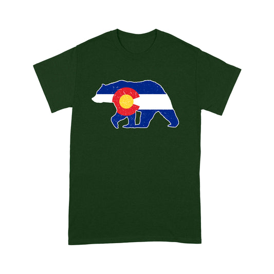 Colorado bear hunting T Shirts, CO State Flag Bear Hunter - NQSD233