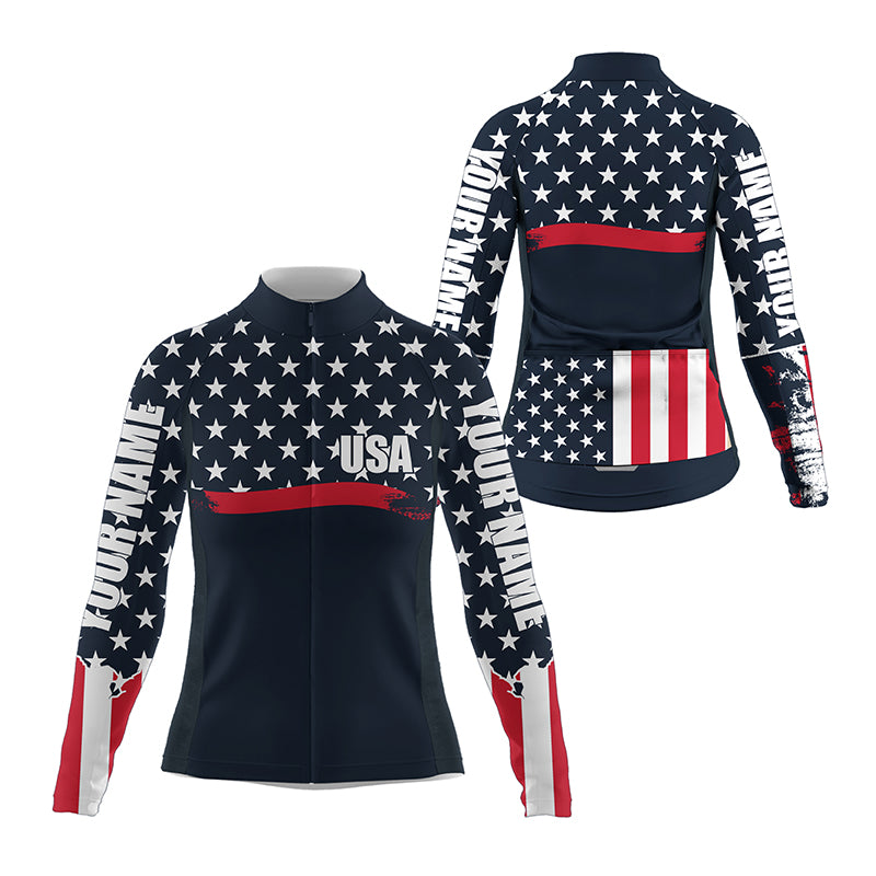 American mens womens cycling jersey with 3 pockets UPF50+ USA bike shirts full zip bicycle clothes| SLC216