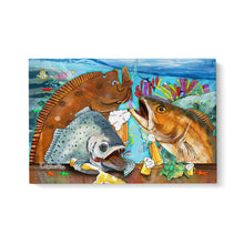 Load image into Gallery viewer, Texas Slam fishing art drink beer with ChipteeAmz's fish art canvas AT003