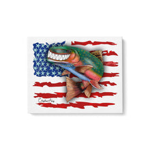Load image into Gallery viewer, Rainbow Trout fly fishing with American flag ChipteeAmz's art Matte Canvas AT024
