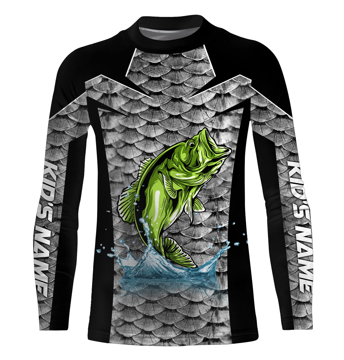 Personalized Bass Fishing jerseys, Bass Fishing scales Custom Long Sleeve Fishing tournament shirts - TTN37