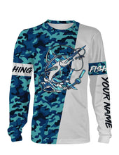 Load image into Gallery viewer, Swordfish Fishing Sea Camo Custom Name Full Printing Shirts Personalized Gift TATS114
