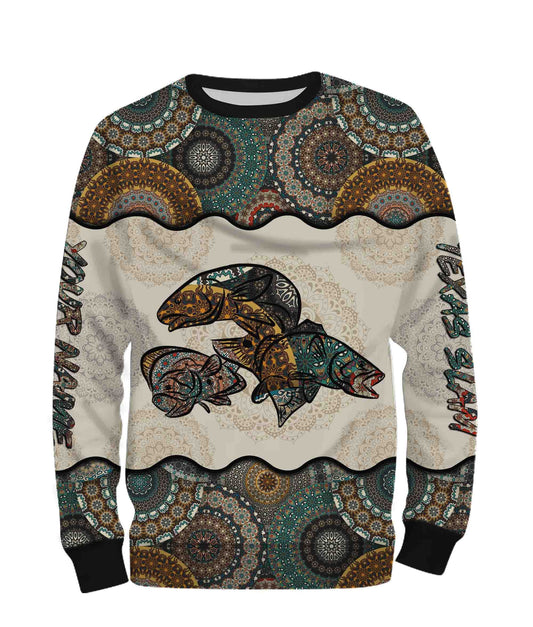 Texas Slam Fishing Vintage Mandala 3D All Over printed Customized Name Shirts Personalized Gift TATS130
