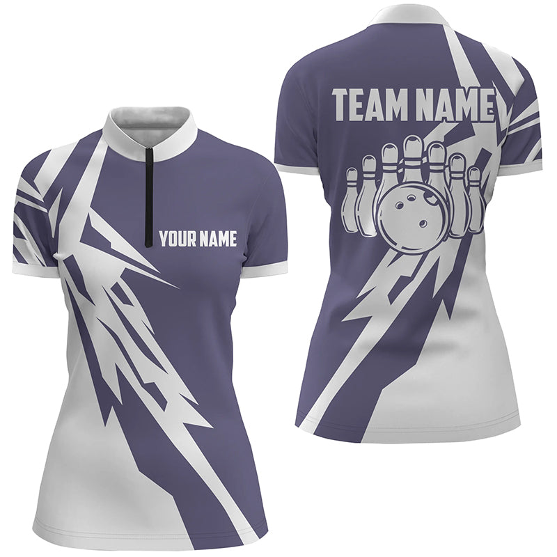 Personalized Blue Bowlling Team Jerseys Mens Bowling Shirts Bowlers Gifts IPHW5522