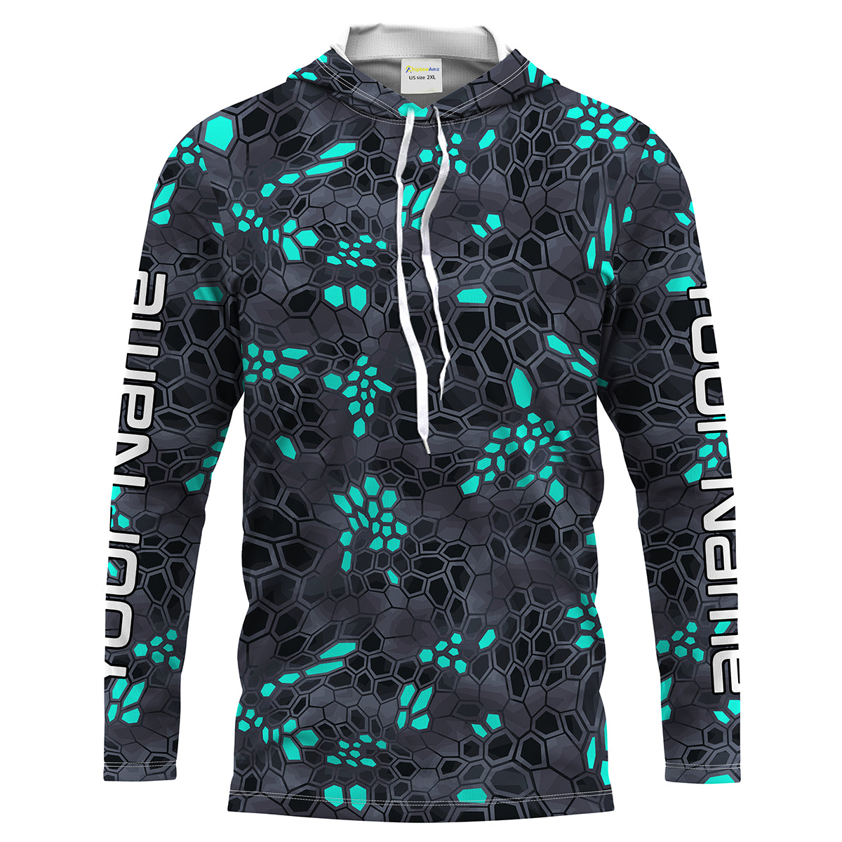 Blue and gray Fishing Hunting camo Custom Long Sleeve performance Fishing Shirts UV Protection IPHW1548