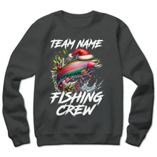Load image into Gallery viewer, Custom Christmas Rainbow Trout Fishing Team Shirts, Trout Fishing Crew Sweatshirt Fishing Gifts IPHW5667