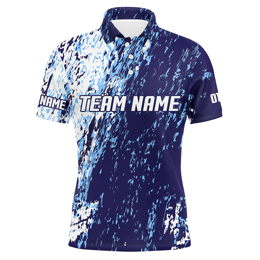 Personalized Bowling Team Jerseys, Bowling Shirts For Men With Customized Name | Blue IPHW4512