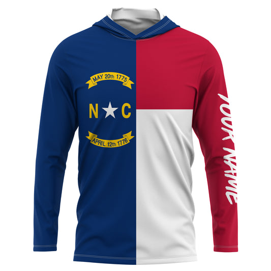 North Carolina Flag Customize UV Protection Long Sleeve Performance Shirts Personalized Patriotic Gifts - IPHW736