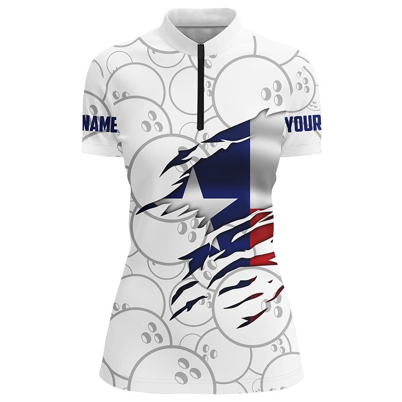 Custom bowling shirt for women – personalized team jersey front view