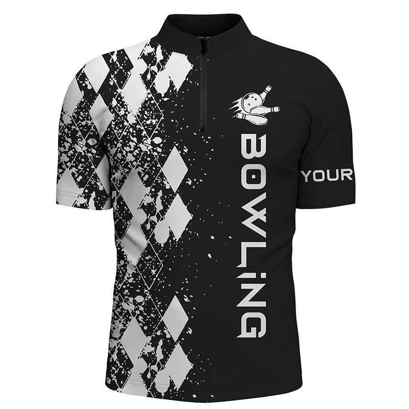 Custom bowling shirt for men – personalized team jersey front view
