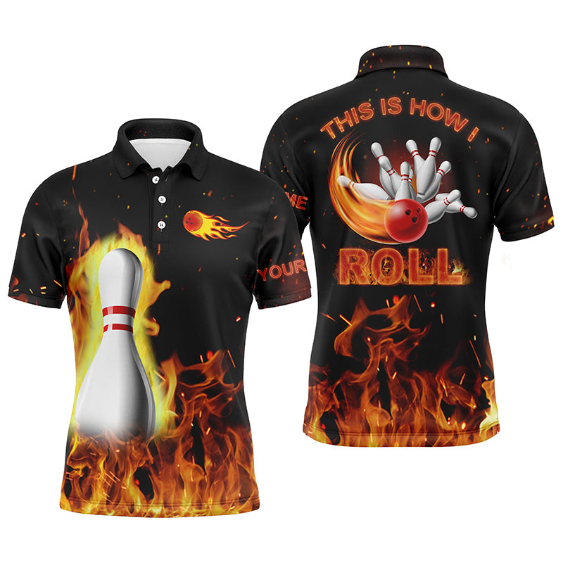 Custom bowling shirt for men – personalized team jersey front view