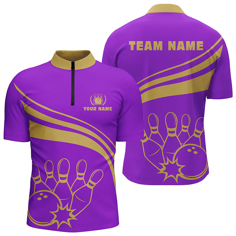 Custom bowling shirt for men – personalized team jersey front view