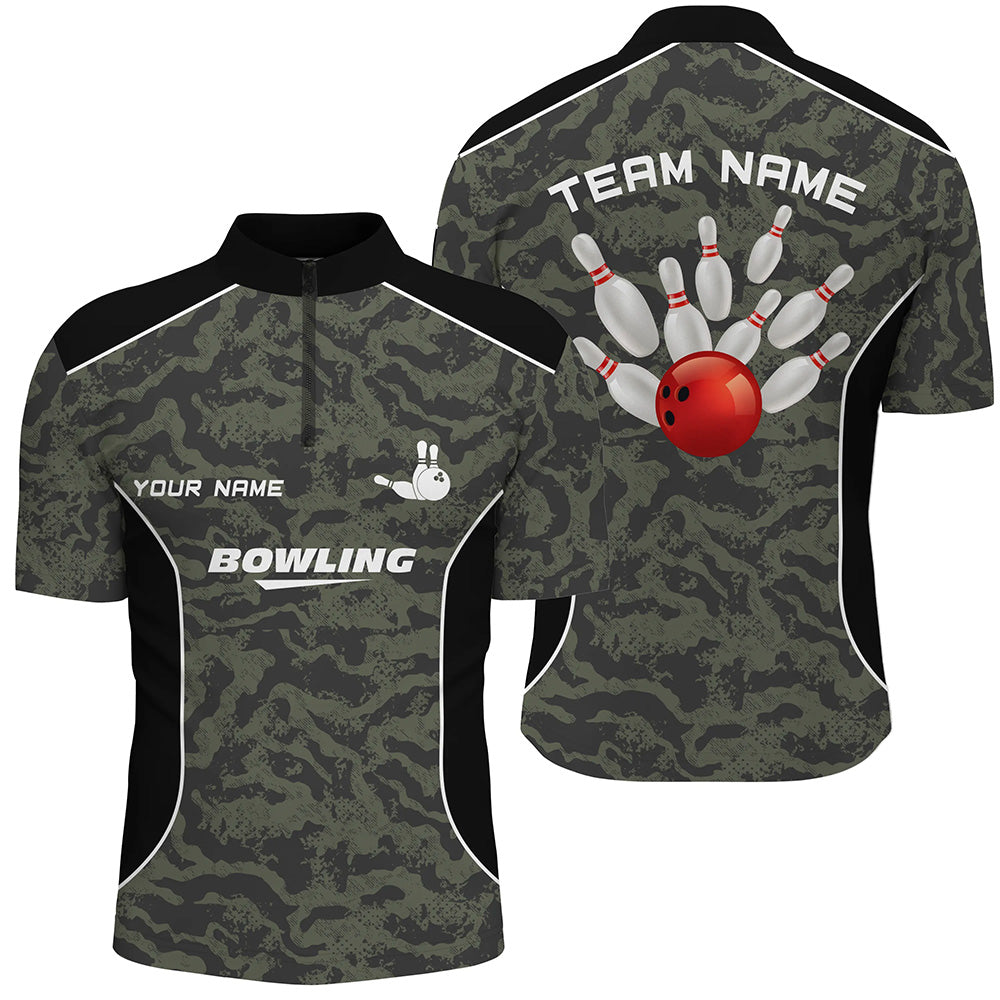 Custom bowling shirt for men – personalized team jersey front view