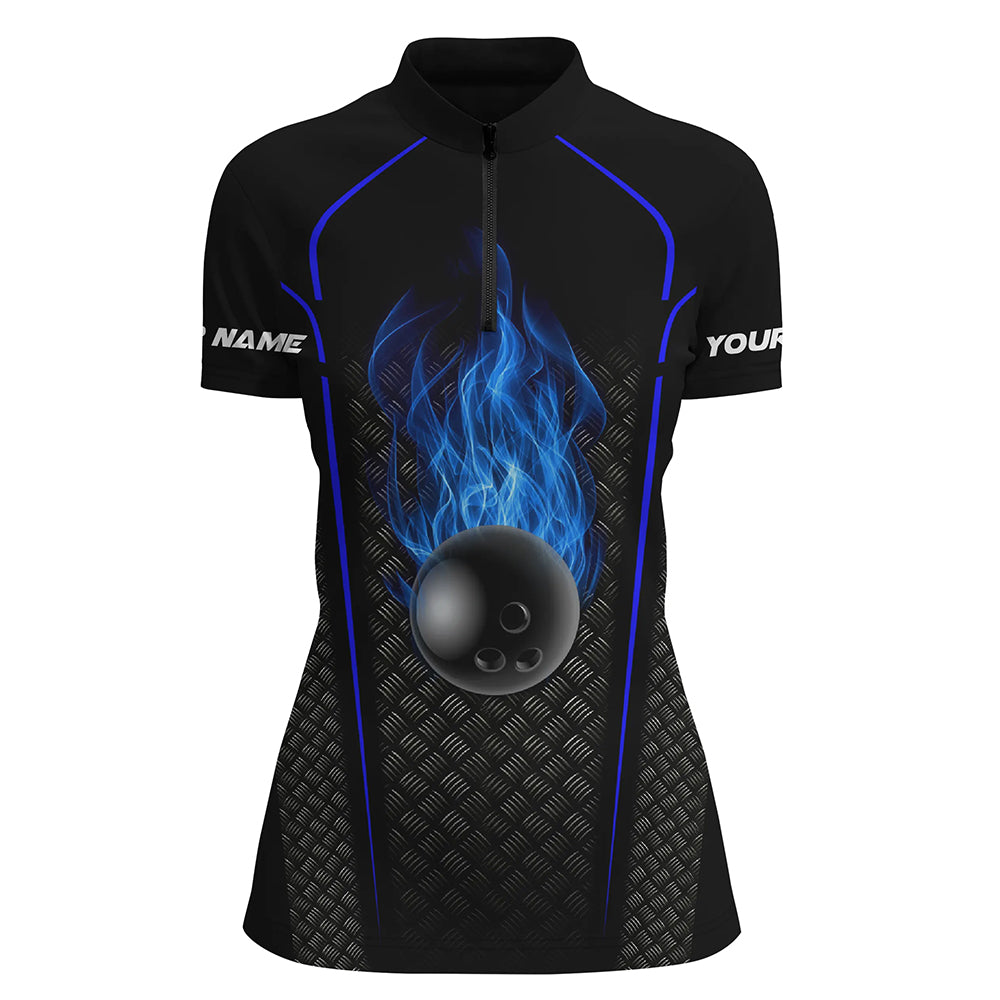 Custom bowling shirt for women – personalized team jersey front view