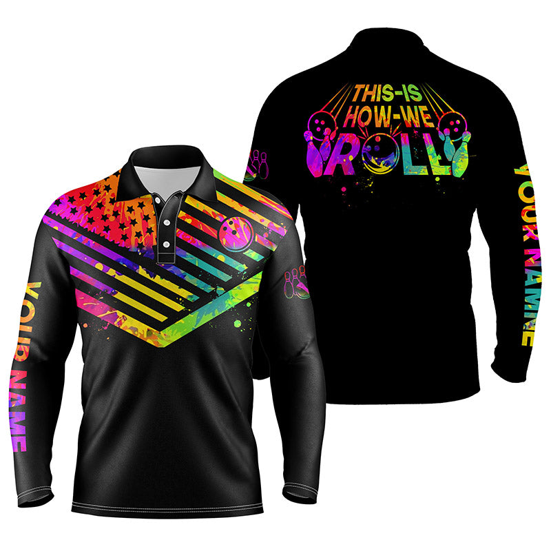 personalized bowling shirt for men – custom name design side view