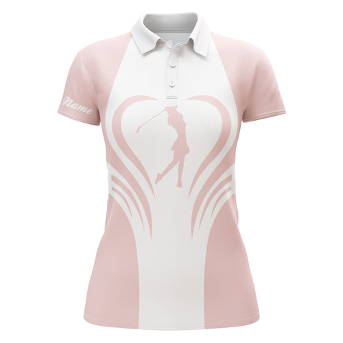 Custom name 3D Womens love golf multi-color golf polo shirts, personalized golf gifts for women NQS3464