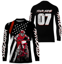 Load image into Gallery viewer, Custom motocross jersey American kid&adult UPF30+ red dirt bike racing off-road motorcycle shirt| NMS879