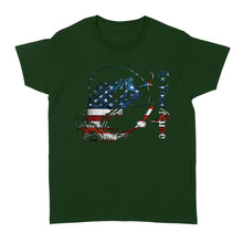 Load image into Gallery viewer, US Bass Fishing American Flag Custom name Women's T-shirt D02 NQS1248