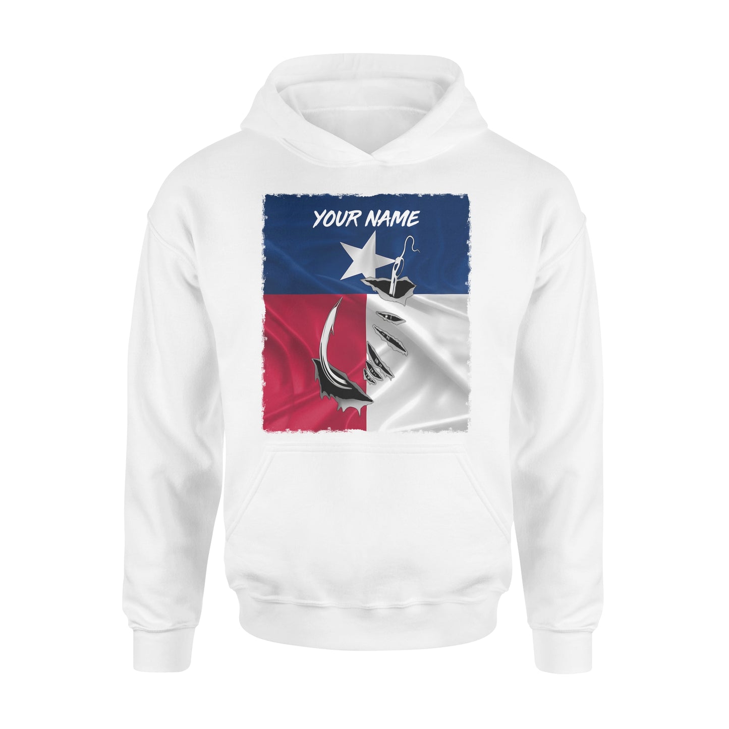 Custom Texas Flag Texas Fishing 3D Fish Hook Hoodie shirts Personalized Fishing Gifts FFS - IPHW411