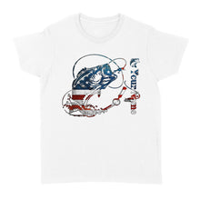 Load image into Gallery viewer, US Bass Fishing American Flag Custom name Women's T-shirt D02 NQS1248