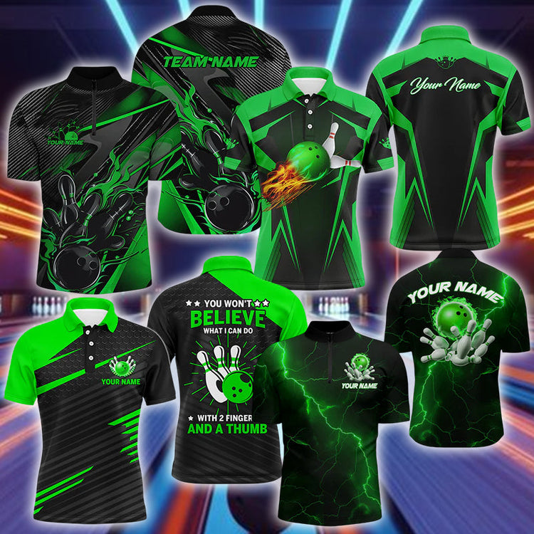green bowling shirt