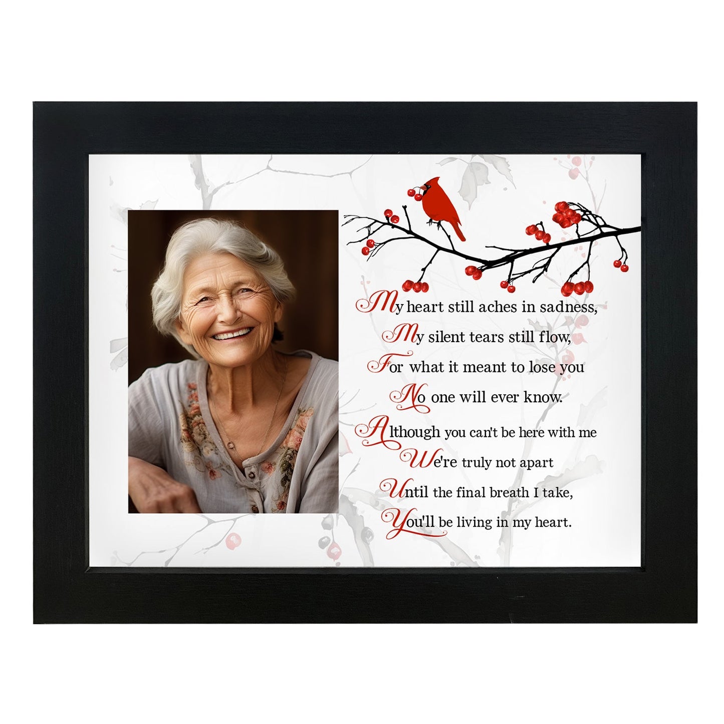Memorial Shadow Box, Cardinal Picture Frame Sympathy Gifts for Loss of Loved One Memory Frame 3.5x5 TND3