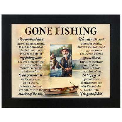 Gone Fishing Memorial Shadow Box, Gone Fishing in Heaven, Fishing in Memory Loss of Loved One TND6