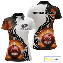 Load image into Gallery viewer, Flaming Angry Bowling Shirts Custom for Men Women Team Bowling Polo Shirts &amp; 1/4 Zip MBL93