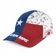 Load image into Gallery viewer, Personalized Bowling 3D Cap, Custom Bowling Hat for Men Women, Bowling Pin &amp; Ball Cap with Name CHT01-9