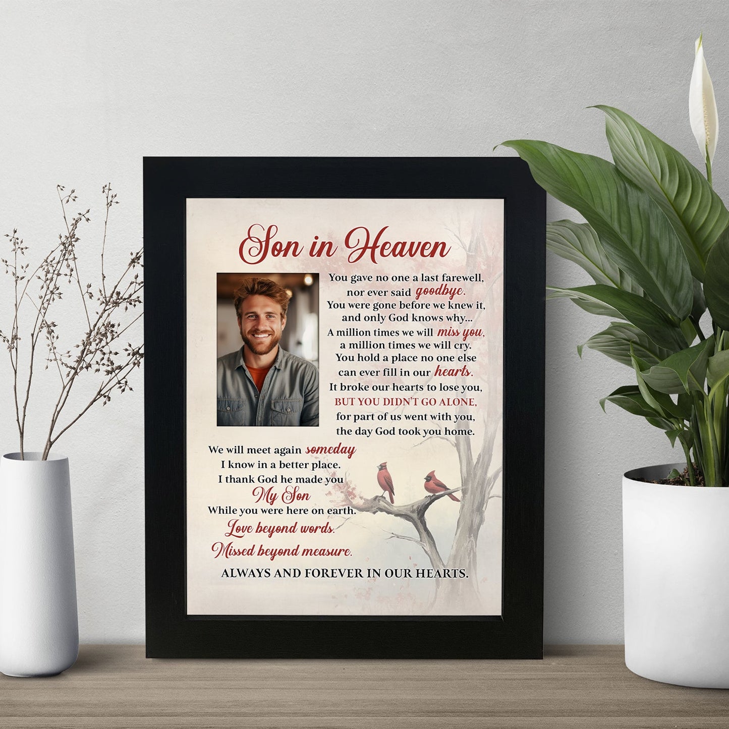 Son Memorial Shadow Box Memorial Gifts for Loss of Son Picture Frame in Memory of Son