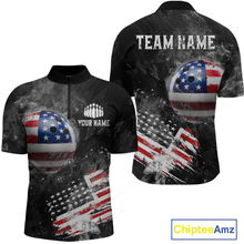 Load image into Gallery viewer, Custom American Flag Bowling Shirts Men Women Team Patriotic Bowling Jersey MBL84