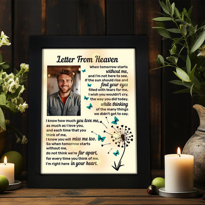 Memorial Shadow Box Letter from Heaven Sympathy Picture Frame Gifts for Loss of Loved One 2x3 Photo TND7
