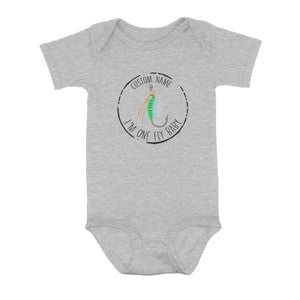 Funny Fishing Infant Bodysuit Custom Infant Fishing Shirts, I'm one fly baby Fishing Baby Onesie NQS8281