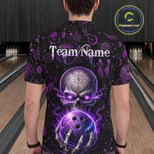 Load image into Gallery viewer, Custom Mystic Skull Bowling Shirt for Men Bowling League Jersey Polo &amp; Quarter-Zip Outfit QZT1020