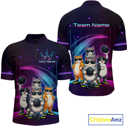 Colorful sports jersey with cartoon cats and 'Team Name' text on a white background