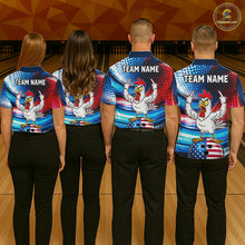 Load image into Gallery viewer, Custom American Flag Chicken Bowling Shirt for Men Patriotic Bowling Jersey Polo &amp; Quarter-Zip QZT1031