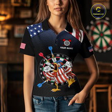 Load image into Gallery viewer, Custom Funny Chicken Dart Shirt American Dart Jerseys for Women Polo &amp; 1/4 Zip Dartboard Shirt DHT6