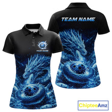 Load image into Gallery viewer, Ice Dragon Bowling Team Shirt Custom Bowling Jersey for Women Bowling Outfit QZT997