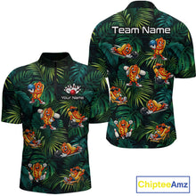 Load image into Gallery viewer, Tropical-themed shirt with cartoon characters and customizable text on a white background