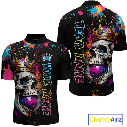 Black shirt with colorful skull design and 'Team Name' text on a white background