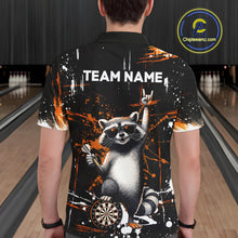 Load image into Gallery viewer, Custom Orange Funny Raccoon Dart Team Shirt for Men Dart Jersey Polo &amp; /4-Zip Dartboard Shirt Outfit DHT29