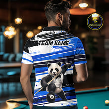 Load image into Gallery viewer, Person wearing a polo shirt with a panda design and 'Team Name' text in a bar setting.