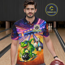 Load image into Gallery viewer, Custom Funny Frog Bowling Shirt for Men Polo &amp; 1/4-Zip Bowling Team Jersey League QZT843