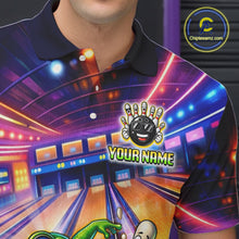 Load image into Gallery viewer, Custom Funny Frog Bowling Shirt for Men Polo &amp; 1/4-Zip Bowling Team Jersey League QZT843