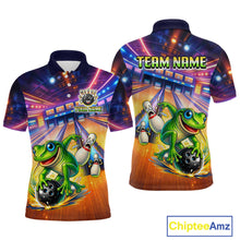 Load image into Gallery viewer, Custom Funny Frog Bowling Shirt for Men Polo &amp; 1/4-Zip Bowling Team Jersey League QZT843
