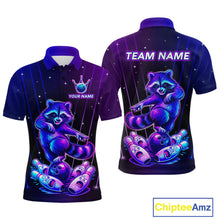 Load image into Gallery viewer, Neon Raccoon Bowling Shirt for Men Custom Bowling Team Jersey Polo &amp; 1/4-Zip Bowling Outfit QZT848